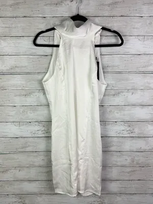 Lulus Infinite Admiration White Satin Halter Mini Dress White Size Medium thumbnail 3