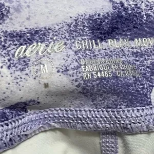 Aerie • Purple White Abstract Chill Play Move Leggings thumbnail 5