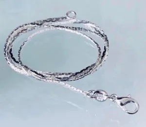 Brand New 18" Inches Sterling Silver Soft Bone Necklace thumbnail 1