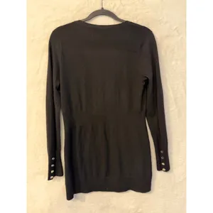 White House Black Market Cardigan Womens Small 100% Merino Wool Long V-Neck thumbnail 2