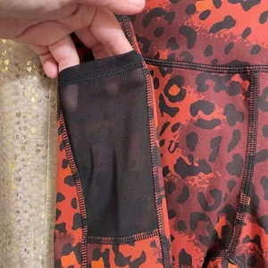 LegEnd Burnt Orange Leopard Cheetah Print Athletic Leggings, XL NWT thumbnail 4