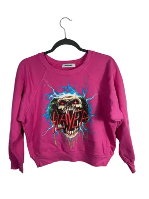 Daydreamer Slayer‎ Electrified Sweatshirt Womens S Pink Skull Graphic Band thumbnail 3