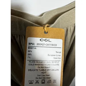 OGL Tencel-Linen Soft Linen Knit Gathered A-Line Maxi Skirt with Pockets Large thumbnail 5