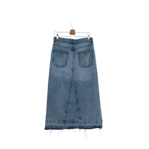 Urban Outfitters BDG Mandi Denim Maxi Skirt Raw Hem Front Slit Blue‎ Size Medium thumbnail 9