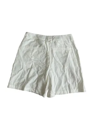 ANINE BING Candice White High Rise Linen Blend Shorts Size 40 US 10 thumbnail 6