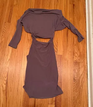 Elin Katana Maternity Dress Medium Mauve Long Sleeve Cut-Out Jersey Knit thumbnail 1