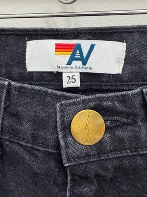 Aviator Nation Gypsy Hi Rise Wide Leg Jean Distressed Denim in Vintage Black 25 thumbnail 10