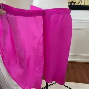 Vintage Constance Saunders Silk Jacket Wrap Skirt Raspberry 10 Pink thumbnail 10