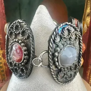 Vintage Cheval Quartz Agate Stone Cuff Watch thumbnail 4