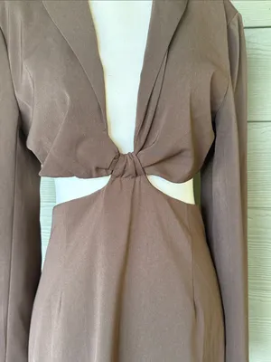 Princess Polly Brown Cutout Knot Mini Dress thumbnail 4
