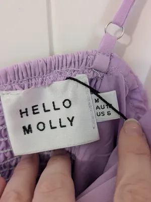 NWT Hello Molly Smile Back At Me Mini Dress W6/Medium Lilac thumbnail 3