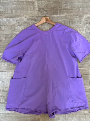 T-shirt Short Sleeve Romper in Purple- XS thumbnail 2