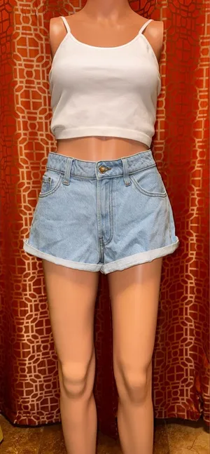 Zara Denim Shorts Size 6 thumbnail 1
