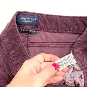 American Eagle Outfitters Super Stretch Corduroy Burgundy Purple Jeggings thumbnail 3