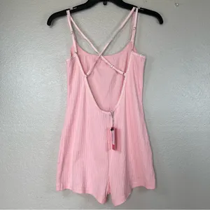 Edikted Pointelle Strappy open back romper SZ M thumbnail 4