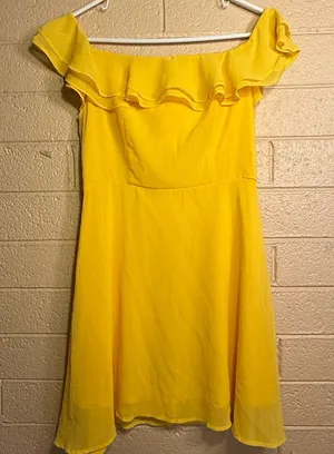 Lulus Yellow Off-Shoulder Dress thumbnail 1
