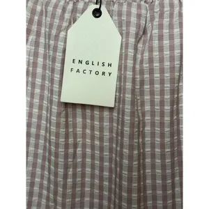 English Factory Check Print Tiered Maxi Skirt Gingham High-Waisted Size M NWT thumbnail 7