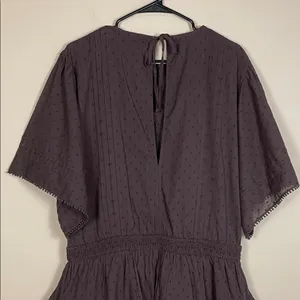 NWT Abercrombie & Fitch Women’s Swiss Dot Embroidered Brown Mini Dress Romper thumbnail 9