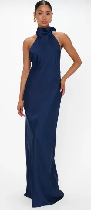 Show Me Your MuMu Lisa Maxi Dress Midnight Navy Size Medium thumbnail 1