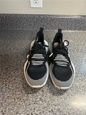 Sorel Black and White Knit Lace-Up Athletic Sneakers thumbnail 2