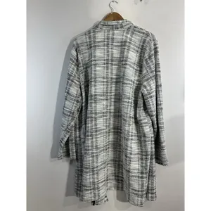 Womans Mellowday Size 3X White Black Open Front Cardigan Coat thumbnail 2