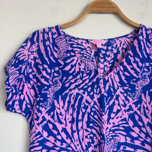 Lilly Pulitzer Silk Zebra and Palm Print Top thumbnail 3