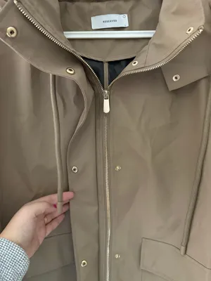 Reserved Oversized Long Hooded Raincoat Women’s L Tan thumbnail 5