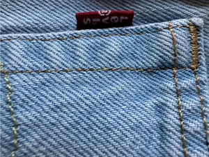 Levi’s 501 denim light wash shorts with distressing, size 29 thumbnail 5