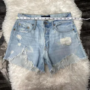 Aeropostale 90s High Rise Cut Off Denim Shorts Button Fly Y2k Mallcore Grunge thumbnail 4