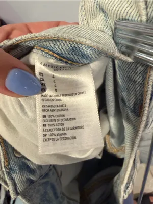 Distressed Light Wash‎ American Eagle Mom Denim Shorts thumbnail 4