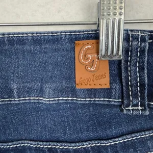Gogo Jeans Y2k Gogo Womens Dark Wash Flare Leg‎ Embroidered Studded Denim Blue LowRise 7/28 thumbnail 7