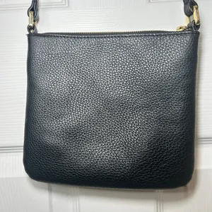 Lauren Ralph‎ Lauren Black Faux Leather Crossbody Bag Small Gold Hardware thumbnail 8