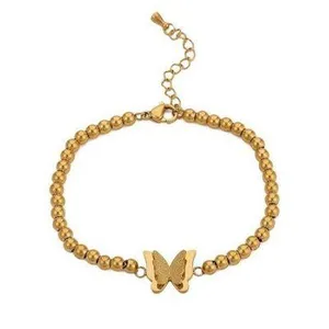 18K Gold Plated Butterfly Charm Bracelet for Women thumbnail 3