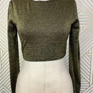 REFORMATION Jupiter Metallic Crop Top‎ In Black Sparkle Size US Small thumbnail 8