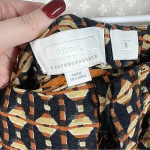 Anthropologie ett;twa Black‎ Brown Mixed Print Metzner High Rise Wide Leg Pants thumbnail 3