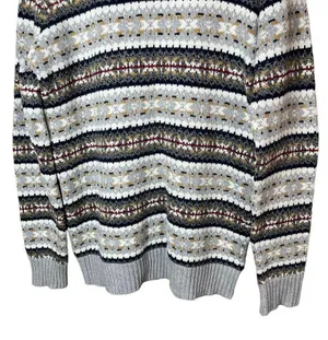 American Eagle Mens Super Soft Fair isle Crew Neck Sweater Large Tall thumbnail 3
