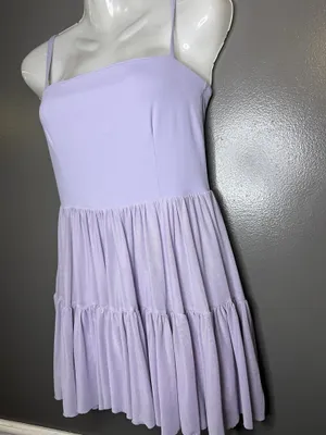 Blogilates Tennis Dress Womens Small Purple Ruffle Fit & Flare Built In Shorts thumbnail 4