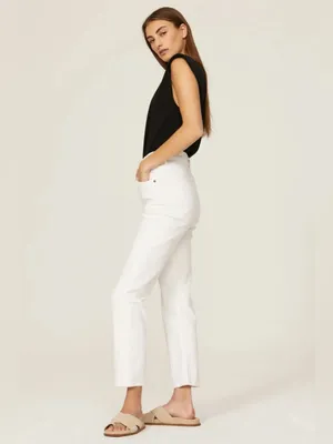 Agolde Riley Cropped White Jeans thumbnail 2
