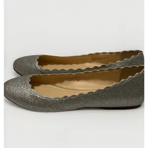 Betsey Johnson SB Dance Glitter Flats Silver Size 9 Blue Sole EUC Bride Wedding thumbnail 5