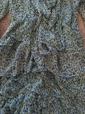 ZARA Blue/Teal leopard print dress thumbnail 2