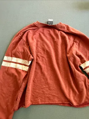 Modern Lux 'Football Sundays' Cropped Long Sleeve Tee thumbnail 4