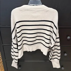 NWT free people striped easy street cropped sweater thumbnail 6