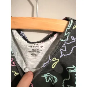 One Step Up T-Shirt Girls M 5/6 Black Neon Unicorn Rainbow Love Print Tee thumbnail 2