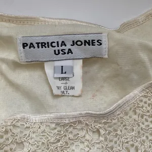 Vintage Patricia Jones cream woven boho cream bodysuit, size large thumbnail 3
