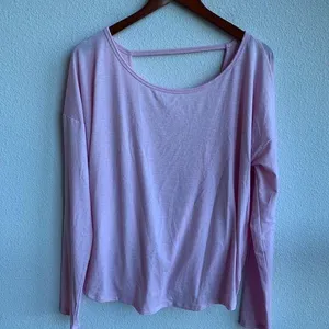 Gap Fit Pink Drape Back Long Sleeve L thumbnail 1