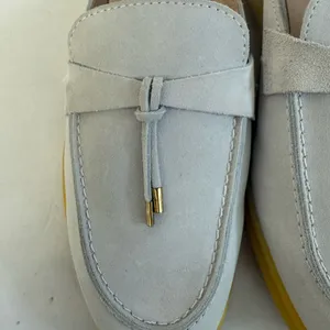 Suede Mule Loafers Shoes Gray Size 7 thumbnail 3