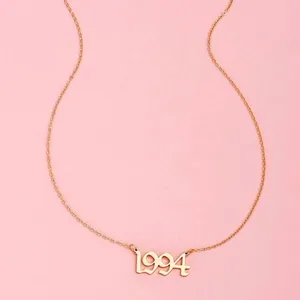 Y2K Streetvibe 1994 Gold Chain Personality Year-Date Charm Pendant Gift Necklace thumbnail 2