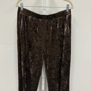 Anthropologie En Saison Madeleine Velvet Straight Leg Pants XL Brown Relaxed Fit thumbnail 4