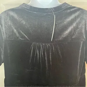 Modcloth Levels Of Levity Tiered Velvet Babydoll Dress Shift Black S NWT thumbnail 10