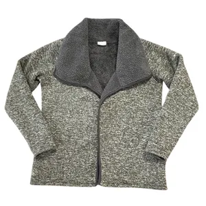 Columbia Sherpa Fleece Cardigan Gray Marled Cabin Core Gorpcore Cozy Jacket thumbnail 1